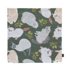画像4: 松尾ミユキ / Matsuo Miyuki｜クッションカバー キャット＆リーフ｜ゴブラン織り 45cm×45cm｜Cushion cover Cat&Leaf｜ねこ猫ネコキャットcat (4)