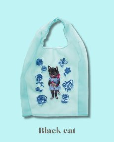 画像5: 【Nathalie Lete】Organdy Bag｜ナタリー・レテ　オーガンジー猫刺繍バッグ｜４種類から選べる♪　Maya / Gray cat / Blue eye / Black cat｜猫ネコねこ (5)