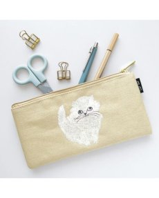 画像4: 【松尾ミユキ】cat ペンケース　猫刺繍×お花刺繍｜コスメポーチにも♪｜４種類から選べる♪｜猫ネコねこ (4)