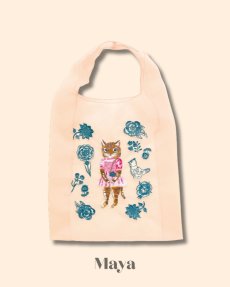 画像2: 【Nathalie Lete】Organdy Bag｜ナタリー・レテ　オーガンジー猫刺繍バッグ｜４種類から選べる♪　Maya / Gray cat / Blue eye / Black cat｜猫ネコねこ (2)