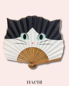 画像2: 【natti / ナッティ】ケース付きCAT扇子｜４種類から選べる♪ HACHI / SHIRO / KURO / SIAM｜猫ネコねこ (2)