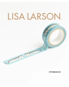 画像5: 【リサ・ラーソン】マスキングテープ（１個）スパイキー青・15mm｜Lisa Larson｜Mikey｜猫ネコねこ (5)