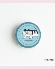 画像4: 【リサ・ラーソン】マスキングテープ（１個）スパイキー青・15mm｜Lisa Larson｜Mikey｜猫ネコねこ (4)