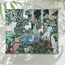 画像1: 【Nathalie Lete】ナタリー・レテ　タペストリーラグ　Garden｜ゴブラン織り｜ブランケットなどマルチカバーに｜ネコ猫ねこ (1)
