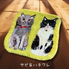 画像3: 【Atelier KOTETSU / アトリエコテツ】チェアパッド３種類ぜんぶセット｜ブレーメンの音楽隊／黒ハチワレネコ／サビ＆ハチワレ猫｜猫ネコねこ【92540050】 (3)