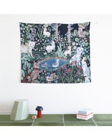 画像6: 【Nathalie Lete】ナタリー・レテ　タペストリーラグ　Garden｜ゴブラン織り｜ブランケットなどマルチカバーに｜ネコ猫ねこ (6)