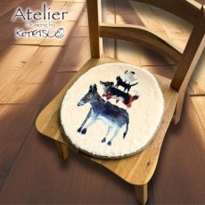 画像9: 【Atelier KOTETSU / アトリエコテツ】チェアパッド３種類ぜんぶセット｜ブレーメンの音楽隊／黒ハチワレネコ／サビ＆ハチワレ猫｜猫ネコねこ【92540050】 (9)