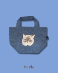 画像8: 【松尾ミユキ】Mini boat bag｜ミニボートバッグ｜舟形バッグ｜３種類から選べる♪Momo / Shima / Perle｜ネコ猫ねこ (8)