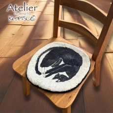 画像12: 【Atelier KOTETSU / アトリエコテツ】チェアパッド３種類ぜんぶセット｜ブレーメンの音楽隊／黒ハチワレネコ／サビ＆ハチワレ猫｜猫ネコねこ【92540050】 (12)