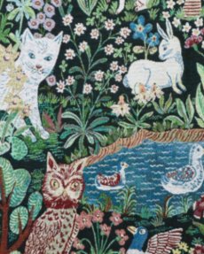 画像5: 【Nathalie Lete】ナタリー・レテ　タペストリーラグ　Garden｜ゴブラン織り｜ブランケットなどマルチカバーに｜ネコ猫ねこ (5)