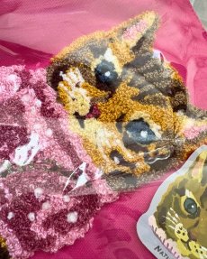 画像7: 【Nathalie Lete】Fluffy Rectangle tote bag｜ナタリー・レテ　もこもこ猫刺繍A4すっぽりトートバッグ｜４種類から選べる♪　Maya / Gray cat / Blue eye / Black cat｜猫ネコねこ (7)