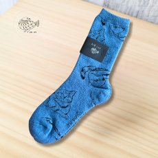 画像1: 【松尾ミユキ】 ソックス Cat Wool blend socks ウール混｜靴下　Tora｜キジトラ　サバトラ｜ネコ猫ねこ (1)