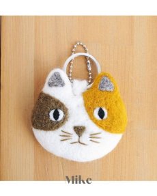 画像5: 【Live in perfect union】フェルトフェイスキーホルダー CAT｜４種類から選べる♪ Tora / Hachi / Kuro / Mike｜サバトラ/ハチワレ/黒クロ/三毛ミケ｜ネコ猫ねこ (5)
