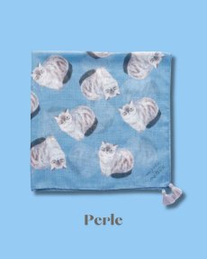 画像5: 【松尾ミユキ】Tassel Cloth｜タッセルクロス｜ボンボン付きハンカチ｜４種類から選べる♪Momo / Bushy / Perle / Shima｜ネコ猫ねこ (5)