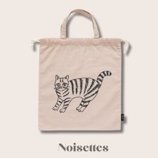 画像3: 【松尾ミユキ】Embroidered Drawstring bag L｜ねこ刺繍巾着バッグＬ（大）｜４種類から選べる♪Pumpkin / Noisettes / Pepper / Chloe｜猫ネコねこ (3)