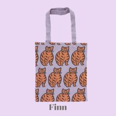 画像2: 【松尾ミユキ】Soft Knit bag｜ゴブラン織り やわらかトートバッグ｜長めの持ち手｜３種類から選べる♪ Finn / Minnos / Kinaco｜猫ネコねこ (2)
