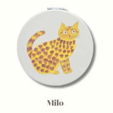 画像2: 【松尾ミユキ】Conpact mirror｜コンパクトミラー｜３種類から選べる♪Milo / Stella / Elliot｜ネコ猫ねこ｜手鏡ハンドミラー携帯用折りたたみ鏡 (2)
