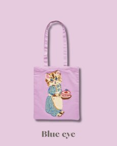 画像4: 【Nathalie Lete】Fluffy Rectangle tote bag｜ナタリー・レテ　もこもこ猫刺繍A4すっぽりトートバッグ｜４種類から選べる♪　Maya / Gray cat / Blue eye / Black cat｜猫ネコねこ (4)