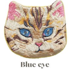 画像4: 【Nathalie Lete】Embroiderd cat face pouch｜ナタリー・レテ　刺繍入りネコ顔ポーチ｜選べるMaya/Gray cat/Blue eye/Black cat｜猫ねこ｜小物アクセサリー小物入れケース (4)