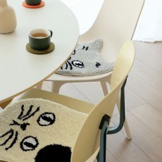 画像3: ◆ 松尾ミユキ ◆ネコ顔チェアパッド｜Cat Mat Matsuo Miyuki｜キャットフェイスマット｜Light gray｜ライトグレー｜猫ネコcat｜猫グッズ　猫マット　ミニマット　ラグ (3)