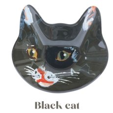 画像5: 【Nathalie Lete】＼４点セット／Cat face glass plate W13cm 猫型ボウル｜Maya/Gray cat/Blue eye/Black cat｜猫ネコねこ｜お皿 (5)