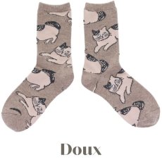 画像3: 【松尾ミユキ】Cat Wool Blend socks キャットウールブレンドソックス｜靴下｜選べる Mike/Doux/Peony/Kijitora｜猫 ネコ ねこ｜毛混靴下 (3)