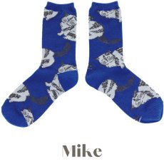 画像2: 【松尾ミユキ】Cat Wool Blend socks キャットウールブレンドソックス｜靴下｜選べる Mike/Doux/Peony/Kijitora｜猫 ネコ ねこ｜毛混靴下 (2)