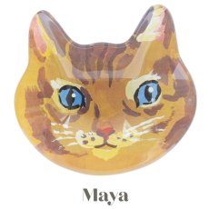 画像2: 【Nathalie Lete】＼４点セット／Cat face glass plate W13cm 猫型ボウル｜Maya/Gray cat/Blue eye/Black cat｜猫ネコねこ｜お皿 (2)