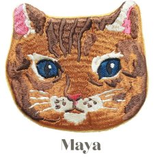 画像2: 【Nathalie Lete】Embroiderd cat face pouch｜ナタリー・レテ　刺繍入りネコ顔ポーチ｜選べるMaya/Gray cat/Blue eye/Black cat｜猫ねこ｜小物アクセサリー小物入れケース (2)