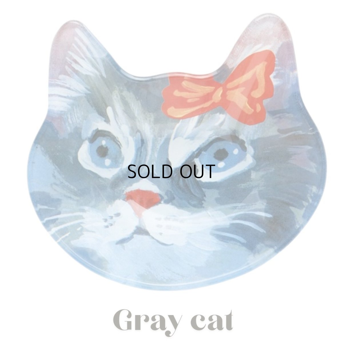 画像3: 【Nathalie Lete】\4点セット/Cat face glass plate W13cm 猫型ボウル|Maya/Gray cat/Blue eye/Black cat|猫ネコねこ|お皿 (3)