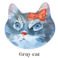 画像3: 【Nathalie Lete】＼４点セット／Cat face glass plate W13cm 猫型ボウル｜Maya/Gray cat/Blue eye/Black cat｜猫ネコねこ｜お皿 (3)