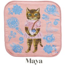 画像2: 【Nathalie Lete】Gauze hand towel ガーゼハンドタオル｜選べる Maya/Gray cat/Blue eye/Black cat｜猫 ネコ ねこ｜ハンカチ (2)