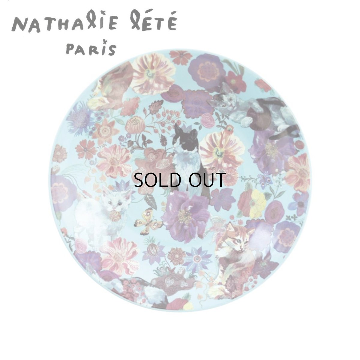 画像2: 【Nathalie Lete】4枚セット プレート 16.5cm(Cat/510403)|猫 ネコ ねこ|丸皿・お皿・平皿| (2)
