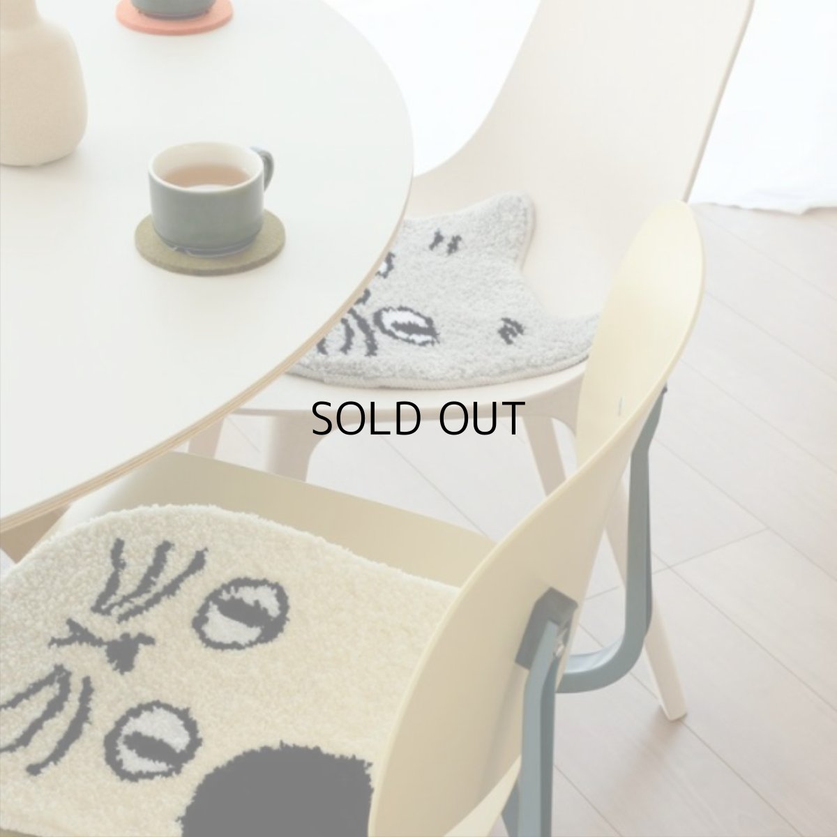 画像7: ｜松尾ミユキ　猫顔マット　４枚セット♪｜ネコ顔チェアパッド｜Cat Mat Matsuo Miyuki｜キャットフェイスマット｜猫ネコcat｜猫グッズ　猫マット　ミニマット　ラグ (7)