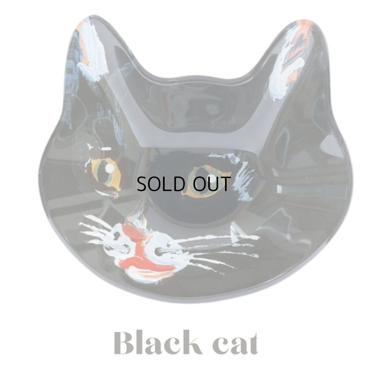 画像5: 【Nathalie Lete】Cat face glass plate W13cm　猫型ボウル｜プレート・お皿｜選べる Maya/Gray cat/Blue eye/Black cat｜猫ネコねこ (5)