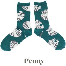 画像4: 【松尾ミユキ】Cat Wool Blend socks キャットウールブレンドソックス｜靴下｜選べる Mike/Doux/Peony/Kijitora｜猫 ネコ ねこ｜毛混靴下 (4)