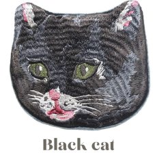 画像5: 【Nathalie Lete】Embroiderd cat face pouch｜ナタリー・レテ　刺繍入りネコ顔ポーチ｜選べるMaya/Gray cat/Blue eye/Black cat｜猫ねこ｜小物アクセサリー小物入れケース (5)