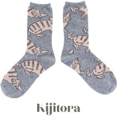 画像5: 【松尾ミユキ】Cat Wool Blend socks キャットウールブレンドソックス｜靴下｜選べる Mike/Doux/Peony/Kijitora｜猫 ネコ ねこ｜毛混靴下 (5)