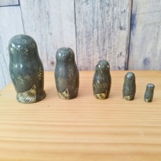 画像2: 【GOUACHE】 マトリョーシカ ネコ5個組(グレー)｜小物入れ｜置き物｜インテリア装飾｜猫 ネコ ねこ (2)