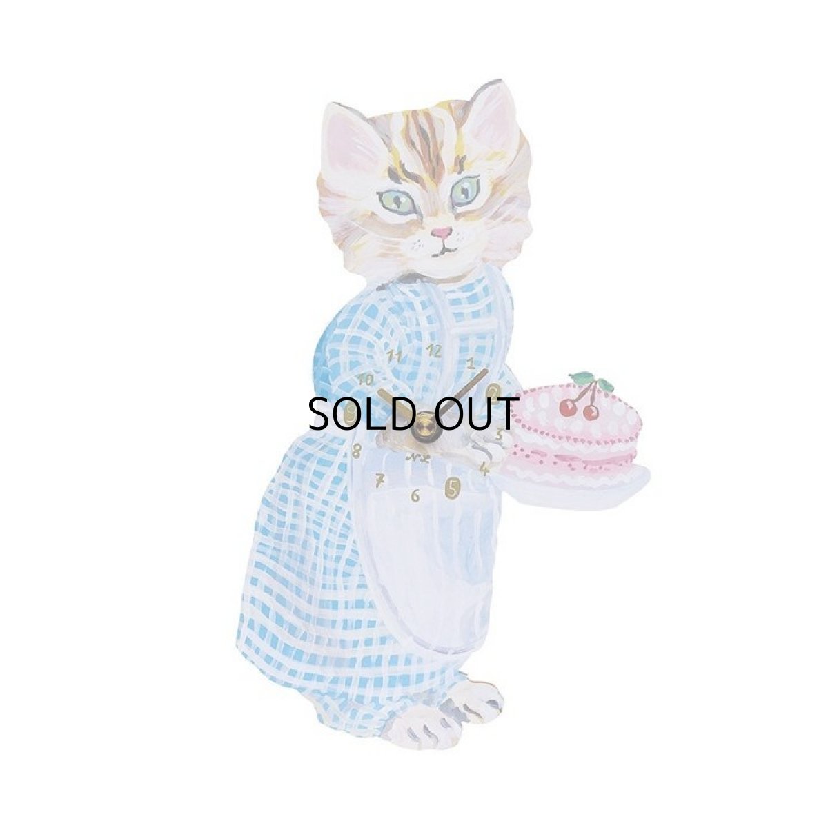 画像2: 【Nathalie Lete】 Diecut clock Animal 2｜ナタリー・レテ ダイカット掛時計 Blue eye｜猫 ねこ ネコ (2)