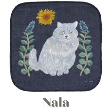 画像2: 【松尾ミユキ】 Gauze Hand towel Cats 3｜ガーゼハンドタオル キャット３｜選べるデザイン　Nala/Shima/Perle/Bushy｜ねこ 猫 ネコ (2)
