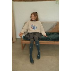 画像7: 【Nathalie Lete】 ハイソックス knee high white cat(グリーン)｜ナタリー・レテ｜猫 ネコ ねこ (7)