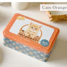 画像1: 【ラ・トリニテーヌ】フランス産　焼き菓子｜La-trinitaine　キャッツ・オレンジ缶 (ガレット/パレット詰合せ／350g)新タイプ｜猫 ネコ ねこ (1)