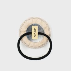 画像3: 【Nathalie Lete】ヘアアクセサリー circle hair tie butterfly cat｜バタフライ・キャット　蝶々と子猫(グレー)｜猫刺しゅう ヘアゴム｜猫 ねこ ネコ (3)