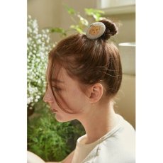 画像5: 【Nathalie Lete】ヘアアクセサリー circle hair tie butterfly cat｜バタフライ・キャット　蝶々と子猫(グレー)｜猫刺しゅう ヘアゴム｜猫 ねこ ネコ (5)