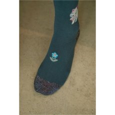 画像5: 【Nathalie Lete】 ハイソックス knee high white cat(グリーン)｜ナタリー・レテ｜猫 ネコ ねこ (5)