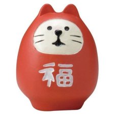 画像4: 【DECOLE concombre／デコレ コンコンブル】FUKU福MONO うとうと招き猫・福ねこだるま｜選べる 三毛猫／黒猫／紅猫だるま｜オブジェ｜猫 ネコ ねこ (4)