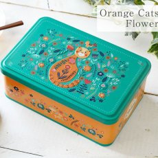 画像1: 【ラ・トリニテーヌ】フランス産　焼き菓子｜La-trinitaine　オレンジキャッツ・フラワー缶 (ガレット/パレット詰合せ／350g) 新商品｜猫 ネコ ねこ (1)