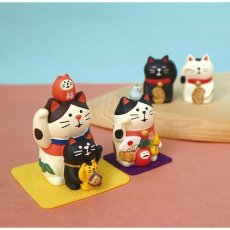 画像9: 【DECOLE concombre／デコレ コンコンブル】FUKU福MONO うとうと招き猫・福ねこだるま｜選べる 三毛猫／黒猫／紅猫だるま｜オブジェ｜猫 ネコ ねこ (9)