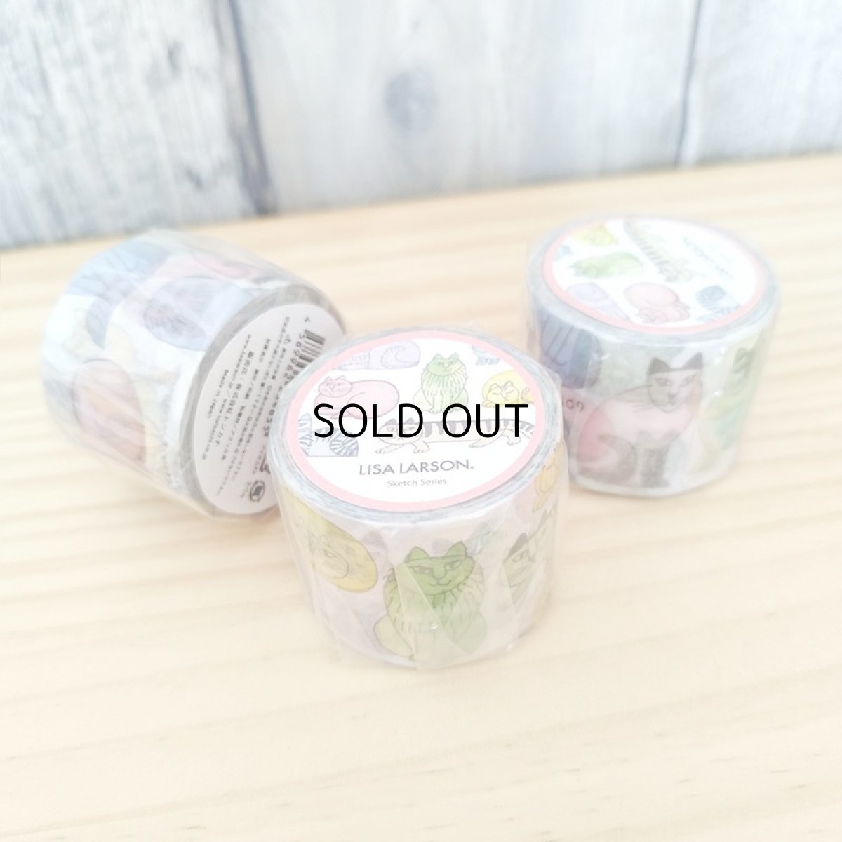 画像1: 【リサ・ラーソン】マスキングテープ　マカロンのスケッチねこたち・35mm(1個)｜Lisa Larson｜猫ネコねこ (1)
